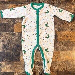 Gymboree The Hungry Caterpillar One Piece with Colorful Dots and Green Trim